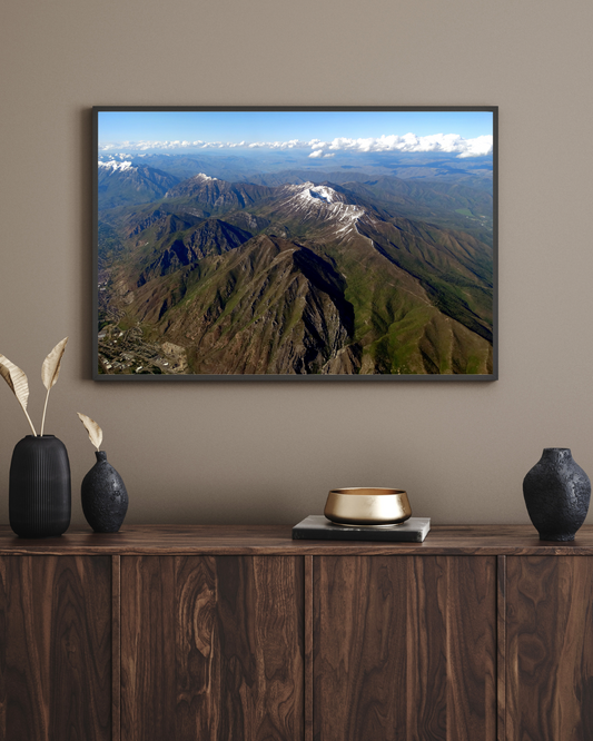 Salt Lake City Approach Print, Wasatch Range
